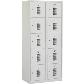 👉 Locker grijs lichtgrijs geperforeerd active budget lockers NHT Rome 10-deurs - 1458721202620