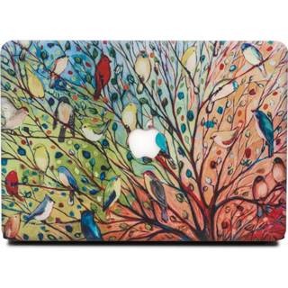 Hardcase hoesje rood hoes boom met vogels kunststof Lunso voor de MacBook Air 13 inch 634154561348