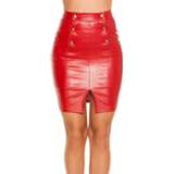 👉 Sexy Leatherer look miniskirt Highwaist Red