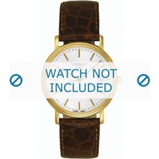 👉 Horlogeband bruin geel croco leder donkerbruin Tissot T870.970.122 - T600013056 18mm + stiksel