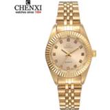 👉 Watch goud vrouwen CHENXI Brand Top Luxury Ladies Gold Women Golden Clock Female Dress Rhinestone Quartz Waterproof Watches Feminine