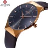 👉 Watch leather Men Watches Luxury Brand Julius Ultra Thin Full Genuine Clock Male Waterproof Casual Sport Wrist Quartz