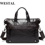 👉 WESTAL Messenger Bag men's genuine leather men's shoulder bags made of natural Male briefcases laptop Crossbody bag for men 9103