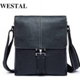 👉 WESTAl genuine leather shoulder bag for men crossbody bags ipad flap zipper messenger bag men leather handbag for documents 8835