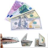 Handtas vrouwen ISKYBOB Chic Unisex Men Women Currency Notes Pattern Pound Dollar Euro Purse Wallets Fashion Money Clips