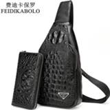 👉 Schoudertas leather FEIDIKABOLO 3D Crocodile Men Chest Pack Travel Men's Crossbody Bags Male Shoulder Bag Back Rucksack Clutch Purse