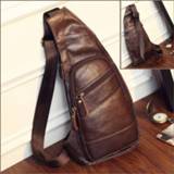Backpack leather High Quality Men Genuine Sling Chest Day Back Pack Vintage Male Crossbody Bags Travel Casual Shoulder Messenger Bag