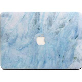 👉 Hardcase hoesje lichtblauw hoes marmer blauw kunststof Lunso marmeren voor de MacBook Air 13 inch 660042277152