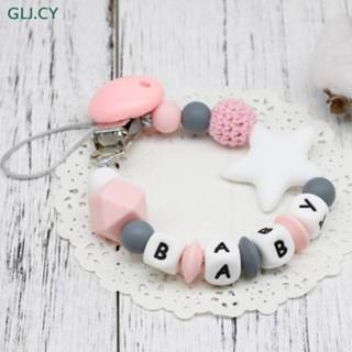 👉 Silicone baby's NEW DIY Baby Pacifier Clip Personalised Name Colorful Chain for Teething Soother Chew Toy Dummy Clips