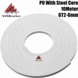 Riem PU steel Free Shipping with Core GT2 Belt 2GT Timing Width 6mm 10M for 3D printer parts Anti-wear Reinforce Open