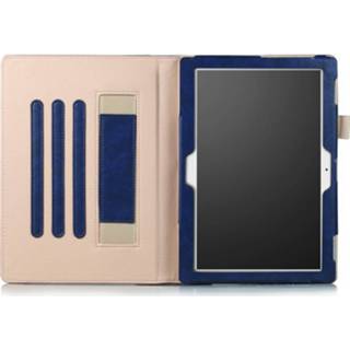 👉 Ruimte voor papiertjes stand flip hoes blauw kunstleer luxe sleepcover de Lenovo Tab 4 10 Plus en 634154561539