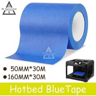 👉 Masking tape blauw Free shipping 3D Printer Parts Blue 50MM/160MM wide 30M 50MM*30M/160MM*30M Reprap bed tape,painters