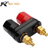 👉 Binding rood zwart Top Selling Quality Banana plugs Couple Terminals Red Black Connector Amplifier Terminal Post Speaker Plug Jack