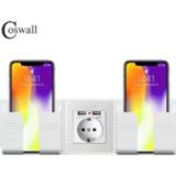 Smartphone Coswall Wall Socket Phone Holder Accessories Stand Support For Mobile Apple Samsung Huawei Two