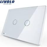 👉 Lichtschakelaar wit LIVOLO US standard Wall Touch Light Switch, AC 110~250V, Ivory White Glass Panel, 2-gang 1way, VL-C302-81