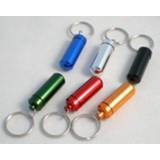 👉 Keychain aluminium Free shipping 1pcs can choose 6colors Pill box case Cache Container Geocache Geocaching Key rings holder vial