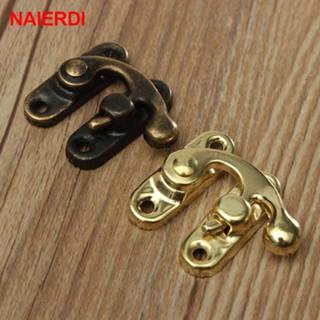 👉 Small 10PCS NAIERDI Antique Metal Lock Decorative Hasps Hook Gift Wooden Jewelry Box Padlock With Screws For Furniture Hardware