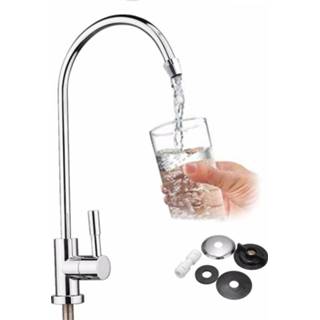 👉 Waterfilter Kitchen Water Filter Faucet Chrome Plated 1/4 Inch Connect Hose Reverse Osmosis Filters Parts Purifier Direct Drinking Tap