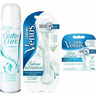👉 Mes gel Gillette Combi Venus Embrace Sensitive Houder incl 5 mesje +200ml satin care