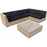 👉 Cappuccino plat wicker Loungeset Londen 2201 - vlechtwerk