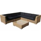 👉 Cappuccino rond wicker Loungeset Londen 3201 - vlechtwerk