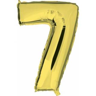 👉 Goud gouden kunststof ballon cijfer 7