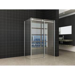 👉 Douchedeur chroom active Saqu met zijwand 140x90x200 cm Nanoglas 8714175929272