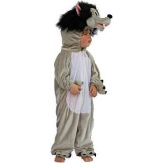👉 Grijze grijs pluche kinderen wolf kostuum voor
