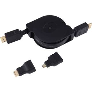 👉 Audio connector 1m HDMI Male naar uittrekbare Video Adapter Kabel ontmoette Mini & Micro Adapters voor HDTV Monitor Projector PC camera's tabletten Smartphones 6922485669913