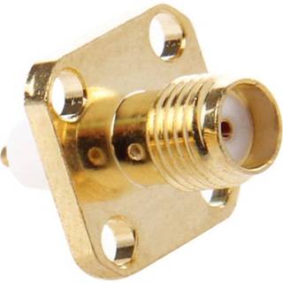 👉 Vrouwen 10 Stuks vergulde SMA vrouwtje chassis paneel met 4 openingen en verlengde diëlektrische soldeer Connector Adapter 6922922972453