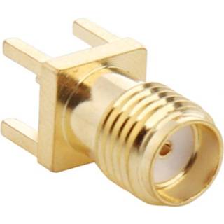 Vrouwen 10 Stuks vergulde SMA vrouwtje PCB paneel bevestiging met vierkante RF Connector Adapter 6922463580896