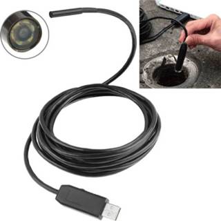 👉 Inspectie camera zwart Waterproof USB Endoscope Snake Tube Inspection with 6 LED for Parts of OTG Function Android Mobile Phone Length: 2m Lens Diameter: 7mm(Black) 6922611683196
