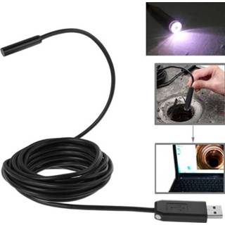 👉 Inspectie camera zwart Waterproof USB Endoscope Inspection with 6 LED for Parts of OTG Function Android Mobile Phone Length: 5m Lens Diameter: 9mm(Black) 6922620457801