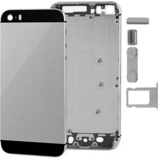 👉 Simkaarthouder grijs alloy Full Housing Replacement Back Cover with Mute Button + Power Volume Nano SIM Card Tray for iPhone 5S(Grey) 6922988672656