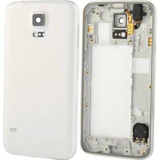👉 Bord wit OEM Version LCD Middle Board with Button Cable & Back Cover for Samsung Galaxy S5 / G900(White) 6922599730837