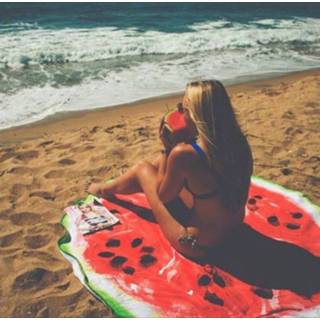 👉 Handdoek zand Watermelon Pattern Printed Summer Bath Towel Sand Beach Shawl Scarf Size: 150 x 150cm 6922274915429