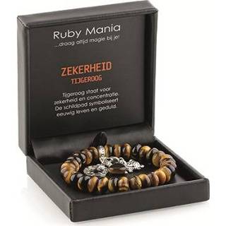 👉 Armband active mannen Ruby Mania Tijgeroog Rond (Model 15) 8718561011756