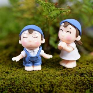 👉 Poppenhuis blauw PVC Lovers Smile Garden Dollhouse Decoration Moss Micro Landschap Ornaments(blauw) 6922343918658