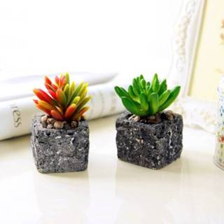 👉 Ornament small 2 PCS Creative Simulation Multi - meat Potted Plant Fleshy False Decorative Ornaments Micro landscape Random patroon Delivery 6922654398354