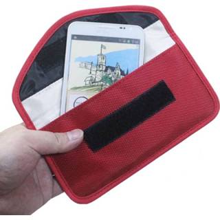 👉 Mobiele telefoon rood Universeel Signal Blocker Oxvoord kleding Shield hoesje Pouch Bag Afmeting: 20*10cm Voor iPhone X & 8 Plus Samsung S8 en Other telefoons Below 5.8 inch(rood) 6922386573470