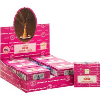 👉 Wierookkegel rose active Satya Wierook Kegel Dhoop (12 pakjes) 8904245401023