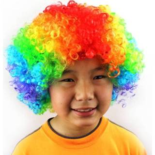 👉 Pruik polyester Kleurrijk Wild-Curl Up Crown Party Cosplay Headwear Wavy Short Yarn Made Wigs Voor Adult And Child(iridescence) 6922547403967