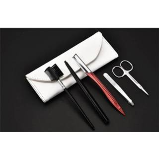 👉 Borstel steel RVS Draagbare Stainless Beauty Makeup Tools (Eyebrow Comb + Eyebrow Scissors Knife Clip Brush) Kit 6922767910818