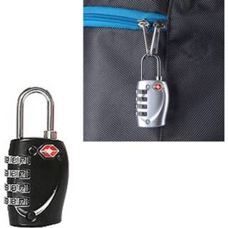 Hangslot zwart metalen TSA combinatie 4 Digits Luggage Travel Suithoesje Security Padlock Lock Kabel Customs Metal Password Anti-theft Wire Lock(zwart) 6922636831411