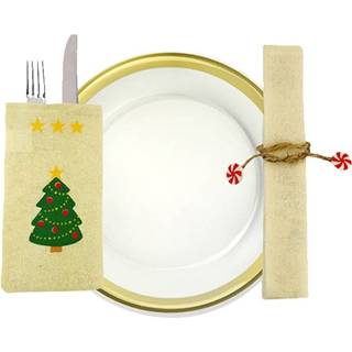 👉 Tafelbestek 3 PCS Christmas Scene Decoration Tableware Cover Creative Sackcloth Dishes Bags Gifts Random Kleur Delivery 6922101971727