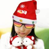 👉 Sweatshirt stof kinderen Christmas Decoration Napped Fabric Santa Hat Luminescent Children Dressing Up Random patroon Delivery 6922621834397