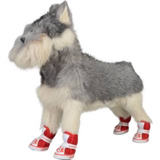 👉 Schoenen rood Lovely Pet Dog Shoes Cartoon Hond patroon Mesh Breathable Anti-slipding 5# Afmeting: 6.5 x 5.5cm(rood) 6922430648444 6918247364486