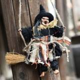 👉 Ornament zwart Halloween Retro Witch Ornaments Broom Ghost Hang Up Props Huis Decoration Festive Party Supplies Pendant(zwart) 6922060584273 6918247364882