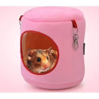 👉 Hangmat roze small XL Flannel Cylinder Pet Huis Warm Hamster Hammock Hanging Bed Pets Nest Afmeting:21*21*21cm(roze) 6922481888387