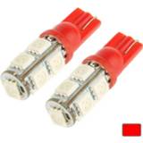 👉 Gloeilamp rood rode T10 9 LED 5050 SMD Car Signal licht Bulb (Pair)(rood) 6922926597652